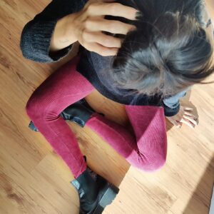 Red Wine Velvet High-Waist Legging