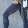 Grey Velvet High-Waist Legging - Thumbnail Image 2