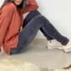 Grey Velvet High-Waist Legging - Thumbnail Image 3