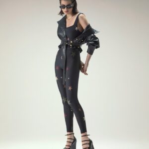 Star-Printed High-Waist Lycra Legging