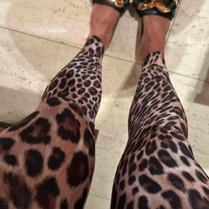 Animal-Print High-Waist Lycra Legging